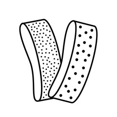 Sandpaper belt line icon. Black & white illustration of sanding abrasive paper. Glasspaper with grit texture