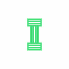 Vector Green lines Logo Letter Design I