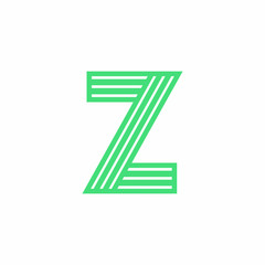 Fototapeta premium Vector Green lines Logo Letter Design Z
