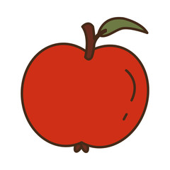 apple autumn fruit seasonal isolated icon
