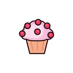 delicious and fresh cupcake in white background