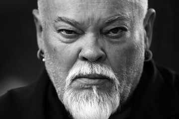 Sami man, actor, closeup, black & white