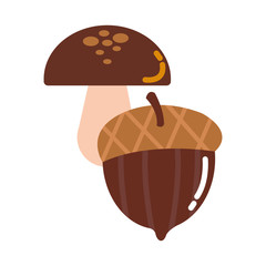 autumn nut seasonal isolated icon