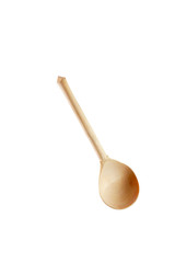 Wooden spoon on white background