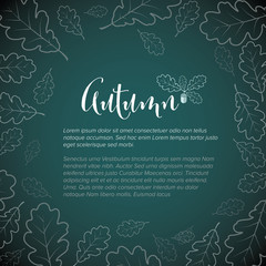 Autumn flyer template with oak leafs