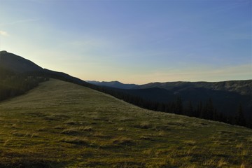 evening Carpathian slope