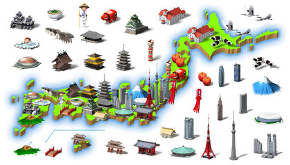 3d rendering, famous place in Japan, famous product_2