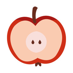 apple half autumn fruit seasonal isolated icon