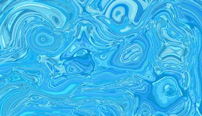 Obraz premium Light blue abstract liquid paint textured background with decorative spirals and swirls. Holographic gentle surface pattern for modern creative trendy design, marble texture style for illustrations