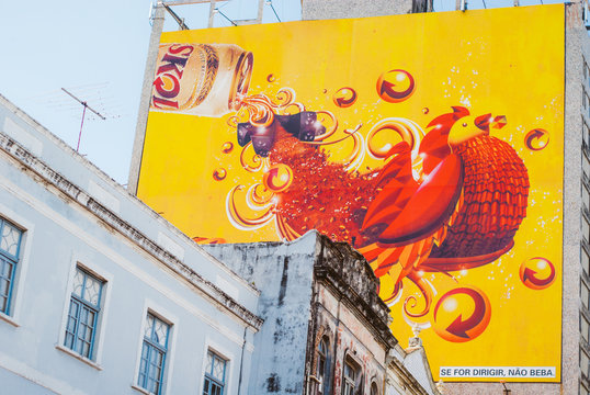 RECIFE,BRAZIL-FEB.21,2009: people gather in recife to celebrate the annual carnival, 'Galo da Madrugada' is a huge rooster decorated. Is a carnival parade that happens every carnival Saturday, in down
