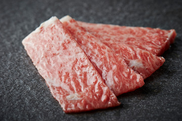 Fresh raw toro tuna, sashimi dish 