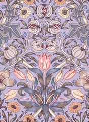 Floral seamless pattern. Modern seamless pattern for interior decoration, wrapping paper, graphic design and textile. Vector illustration. Backgrounds.