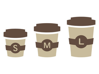 コーヒー 3種類のサイズSML