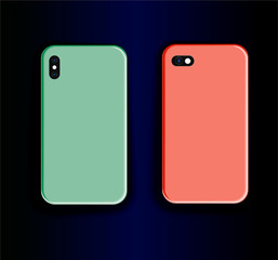 Stylish set of vector mock up cases for smartphone. Smartphone Case Design - Calm, Beautiful Trend Colors Print