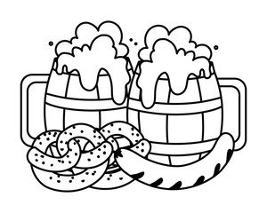 beer festival oktoberfest with set of icons