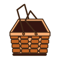 basket straw seasonal isolated icon