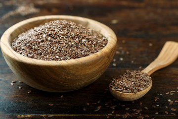 dry flax seeds on the table