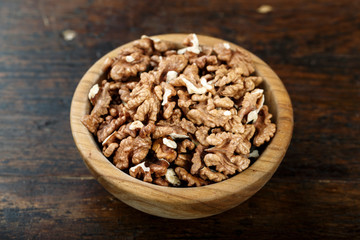 peeled walnuts in a plate