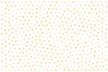 Background with various golden snowflakes