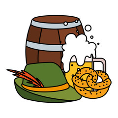 beer festival oktoberfest with set of icons