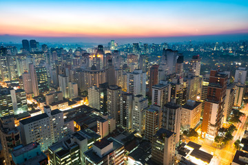 Panoramic view of Sao Paulo, Brazil, South America