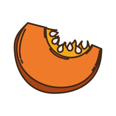 Fototapeta premium autumn pumpkin half fruit seasonal isolated icon