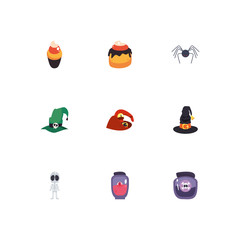 bundle halloween with set icons