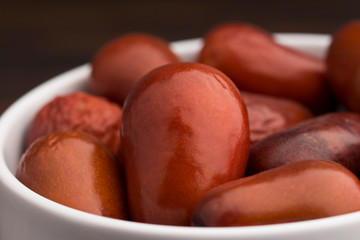 Healthy, sweet and delicious dates in close up