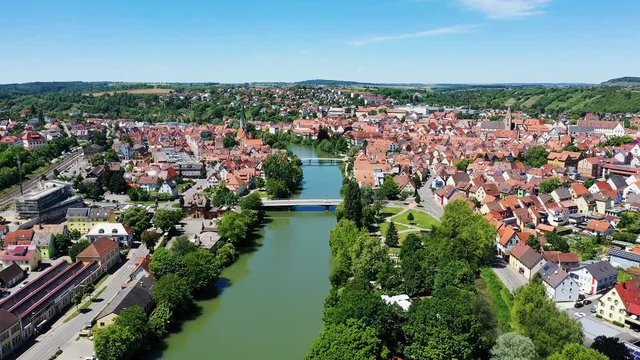 Rottenburg am Neckar von oben 