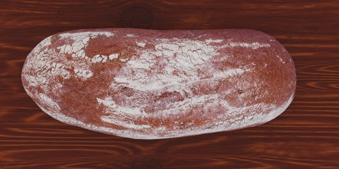 Extremely detailed and realistic 3d illustration of a bread