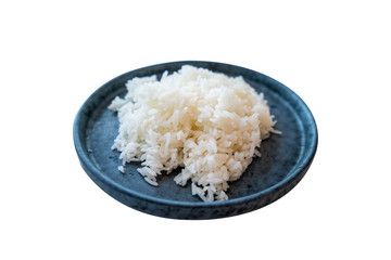 Hot steamed rice in a white hot ready to be served.