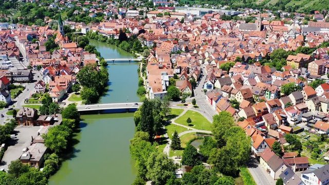 Rottenburg am Neckar von oben 