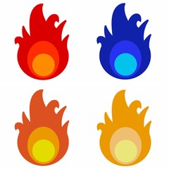 A set of fire sign isolated on white background. Simply flat design for web, logo, banner, graphic design and etc.