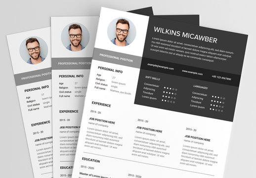 Resume Layout with Three Columns