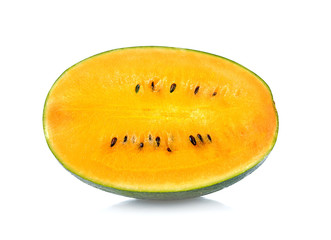 half cut watermelon isolated on a white