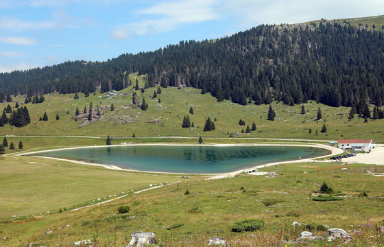 Awesome mountain landscape with small lake