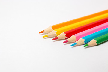 color pencils isolated on white background