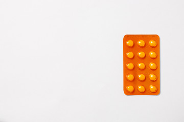 pills in blister isolated on white
