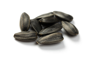 Sunflower seeds isolated on white background
