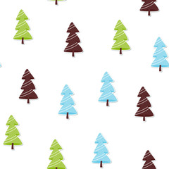 Seamless pattern with christmas tree 