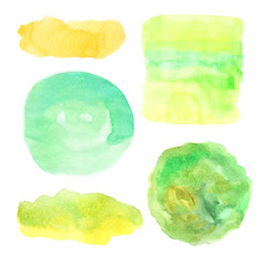 Watercolor hand painted decorative textured spots