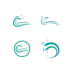 Water Wave symbol and icon Logo Template vector