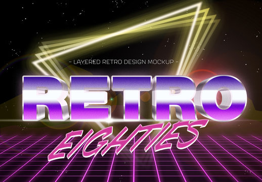 Eighties Chrome and Neon Text Effect