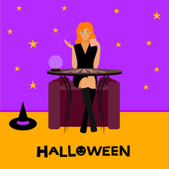 Abstract happy halloween pattern background. Modern childish halloween art for design card, halloween party invitation, menu, autumn holiday shop sale, bag print, t shirt etc.