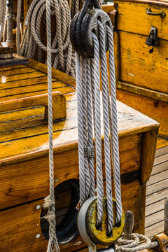 Details klassischer Yachten Gro&szlig;schot