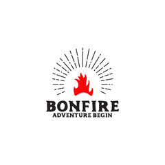 Camp bonfire logo design inspiration vector template