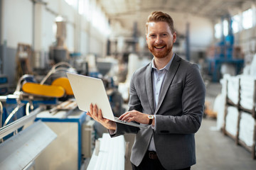 Manager checks machines at the factory. Inspector checks a factory.