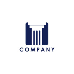 Pillar icon logo design illustration template
