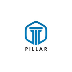 Pillar icon logo design illustration template