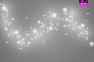 Obraz premium Glow light effect. Vector illustration. Christmas flash Concept.